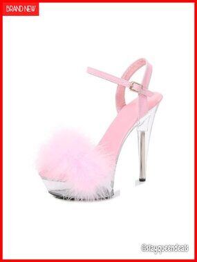 Clear Platform Stiletto High Heel Ankle Strap Dance Sandals